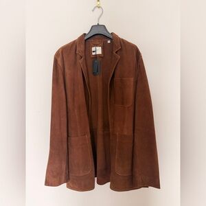 Billy Reid Rivermonte Cognac Suede Jacket - 40R - Medium